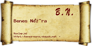 Benes Nóra névjegykártya