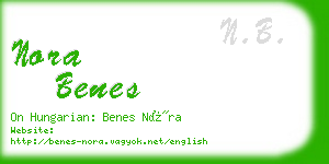 nora benes business card